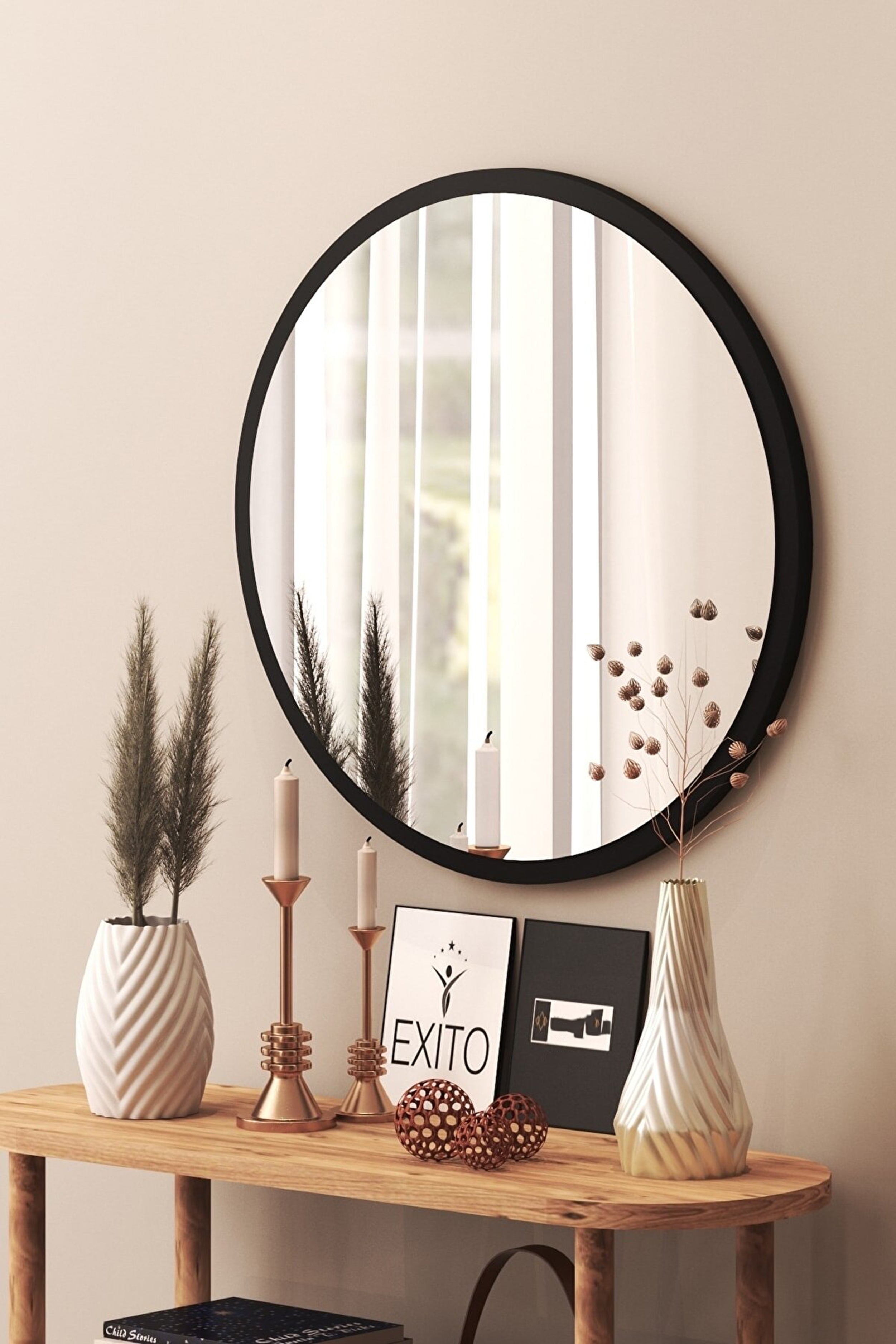 Amazon.com: Gold Mirror, Handcrafted Round Wall Mirrors Decorative Modern  Wall-Mounted Mirrors for Living Room, Entryway, Foyer, Hallway, Bedroom,  32IN Large Wall Mirror : Home & Kitchen